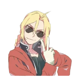 ✌ emoji Edward Elric by @peach_artworld Telegram sticker 13 of 24