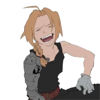 😆 emoji Edward Elric by @peach_artworld Telegram sticker 18 of 24