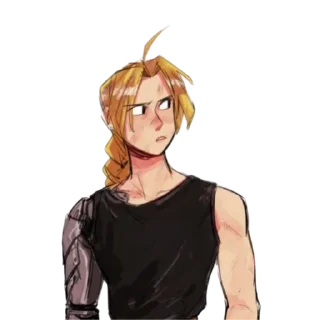 😒 emoji Edward Elric by @peach_artworld Telegram sticker 20 of 24