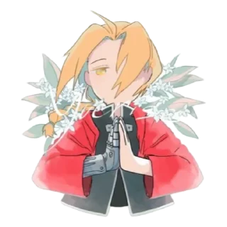 🙏 emoji Edward Elric by @peach_artworld Telegram sticker 14 of 24