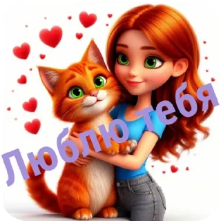 ❤ emoji Рыжий кот @Tyomka_Stickers Telegram sticker 6 of 23