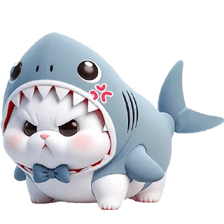 😔 emoji Пушистые акулы 3 @Nyasticks Telegram sticker 12 of 42