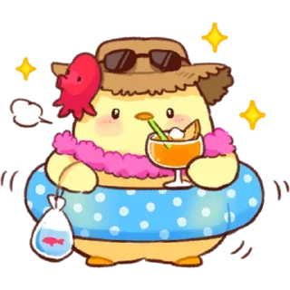 🍸 emoji Soft and Cute Chicks Summer @TgSticker Telegram sticker 11 of 40