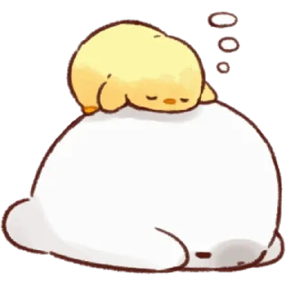 😌 emoji Soft and Cute Chicks 3 @softandqt Telegram sticker 15 of 24