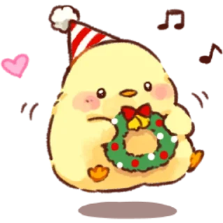 🎄 emoji Soft and Cute Chicks Winter @softandqt Telegram sticker 16 of 40