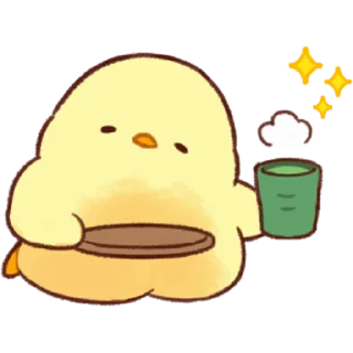 ☕️ emoji Soft and Cute Chicks 3 @softandqt Telegram sticker 13 of 24