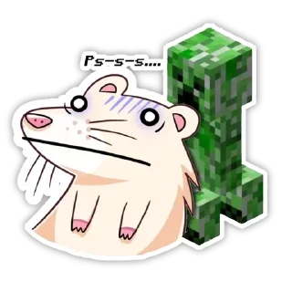 😰 emoji Крысик играет в Майнкрафт🟩 Telegram sticker 12 of 13