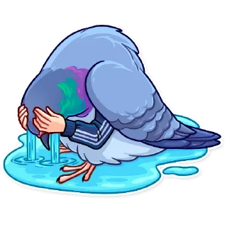 😭 emoji Birds With Arms Telegram sticker 13 of 30