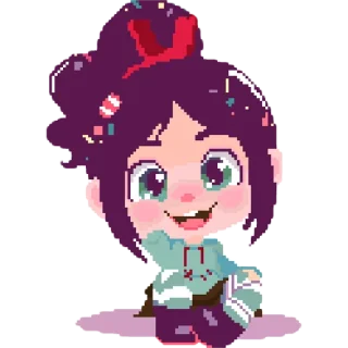 😍 emoji Cute Vanellope by @peach_artworld Telegram sticker 5 of 21