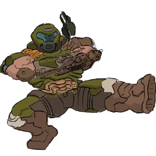 ⭐ emoji - doom slayer. Telegram sticker 7 of 62