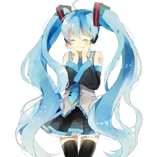 ☺️ emoji Hatsune Miku @anime_stickerr Telegram sticker 13 of 120