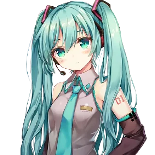 😶 emoji Hatsune Miku @anime_stickerr Telegram sticker 9 of 120