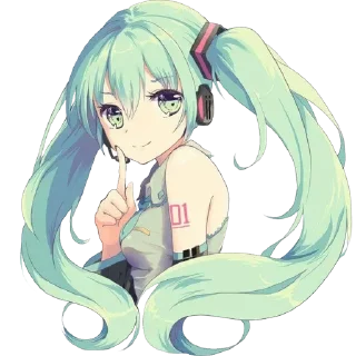 😊 emoji Hatsune Miku @anime_stickerr Telegram sticker 6 of 120