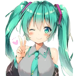 😉 emoji Hatsune Miku @anime_stickerr Telegram sticker 11 of 120