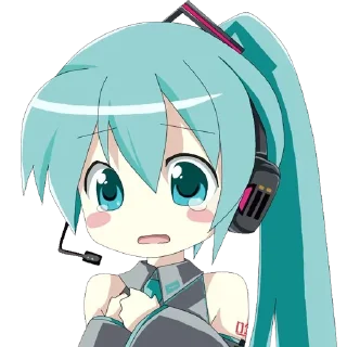 😢 emoji Hatsune Miku @anime_stickerr Telegram sticker 2 of 120