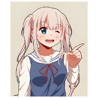☝ emoji Школьница-тян @nyasticks Telegram sticker 12 of 41