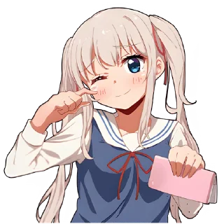 😉 emoji Школьница-тян @nyasticks Telegram sticker 8 of 41