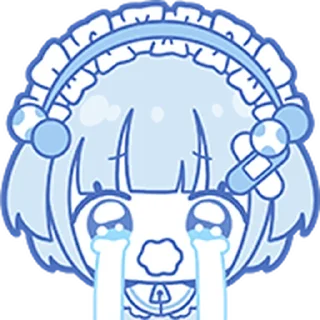 ⭐ emoji lignt blue girl emoji @xkysluv Telegram sticker 7 of 40