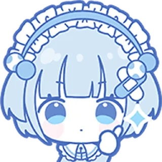 ⭐ emoji lignt blue girl emoji @xkysluv Telegram sticker 15 of 40