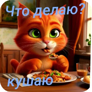 🐱 emoji Рыжий кот @Tyomka_Stickers Telegram sticker 16 of 23