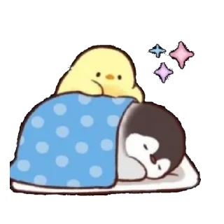🛌 emoji Пингвинчик и цыпленок / @xxxshokanxxx Telegram sticker 21 of 42