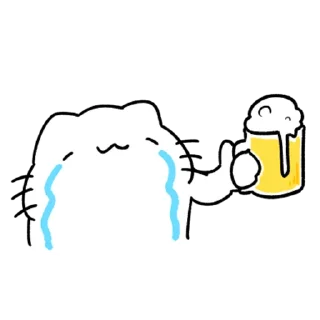 🍺 emoji Cat is crying @IMG2D Telegram sticker 18 of 40