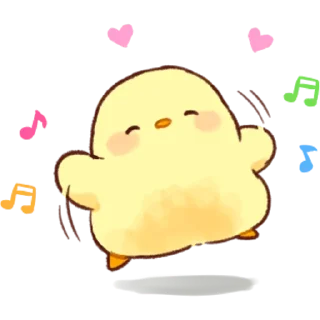 🎵 emoji Soft and Cute Chicks Summer @softandqt Telegram sticker 10 of 40