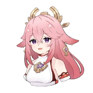 😀 emoji Cute Yae Miko by @peach_artworld Telegram sticker 22 of 23