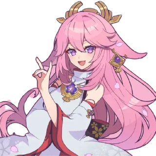 Sticker from Cute Yae Miko by @peach_artworld
