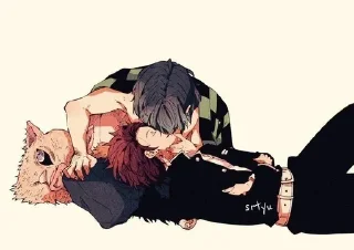 👨‍❤️‍💋‍👨 emoji Demonslayer Telegram sticker 11 of 50