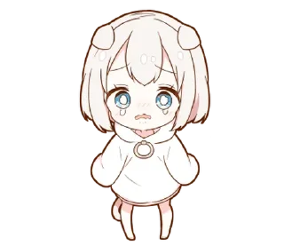 😭 emoji ૮ᜊ ₊  ° девочка 
  ૮꒰@CUTE_stickers_emoji꒱ა Telegram sticker 18 of 36