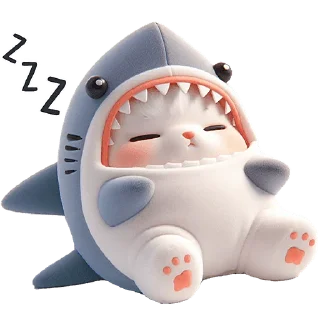 😴 emoji Пушистые акулы 3 @Nyasticks Telegram sticker 2 of 42