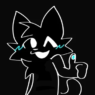 👍 emoji Black Silly Cat || :D Telegram sticker 24 of 44