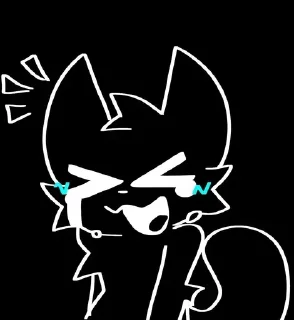 😂 emoji Black Silly Cat || :D Telegram sticker 10 of 44