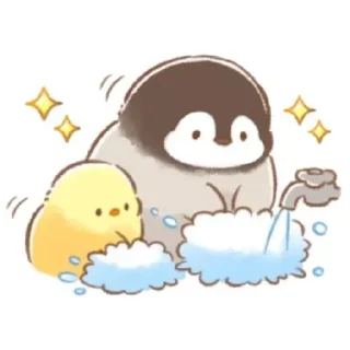 🚿 emoji Пингвинчик и цыпленок / @xxxshokanxxx Telegram sticker 15 of 42