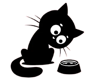 🍽 emoji Чёрный кот @TgSticker Telegram sticker 6 of 20