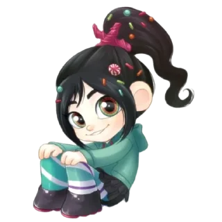 😏 emoji Cute Vanellope by @peach_artworld Telegram sticker 9 of 21