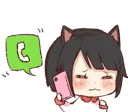 Sticker from dog&cat(catgirl side)