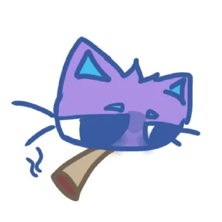 🌟 emoji Обкуренный фиолетовый кот Telegram sticker 13 of 22