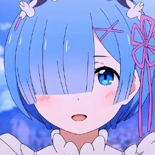 😀 emoji Рем @anime_sticks Telegram sticker 15 of 20