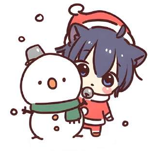 😍 emoji Чёрный зимний кот @Nyasticks Telegram sticker 14 of 41