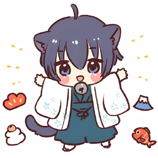 🥳 emoji Чёрный зимний кот @Nyasticks Telegram sticker 18 of 41