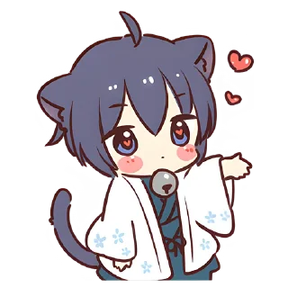 🥰 emoji Чёрный зимний кот @Nyasticks Telegram sticker 16 of 41