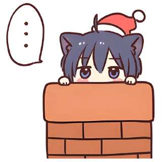 😐 emoji Чёрный зимний кот @Nyasticks Telegram sticker 1 of 41