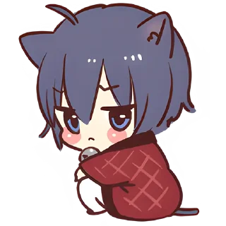 😒 emoji Чёрный зимний кот @Nyasticks Telegram sticker 24 of 41