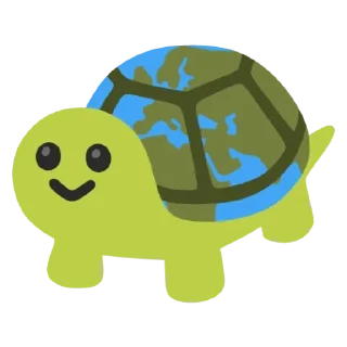 🌍 emoji 🐢 turtle on lana 𐙚 ‧₊ Telegram sticker 14 of 50