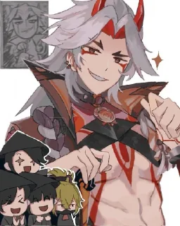 😎 emoji Arataki Itto by @yruwoq Telegram sticker 11 of 35