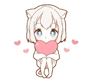 ❤️ emoji ૮ᜊ ₊  ° девочка 
  ૮꒰@CUTE_stickers_emoji꒱ა Telegram sticker 9 of 36