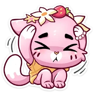 🐱 emoji Клубничная Ванилька без текста | @Stick4Gram Telegram sticker 19 of 47