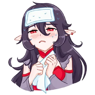 🤒 emoji Тёмная Айрис Telegram sticker 23 of 48